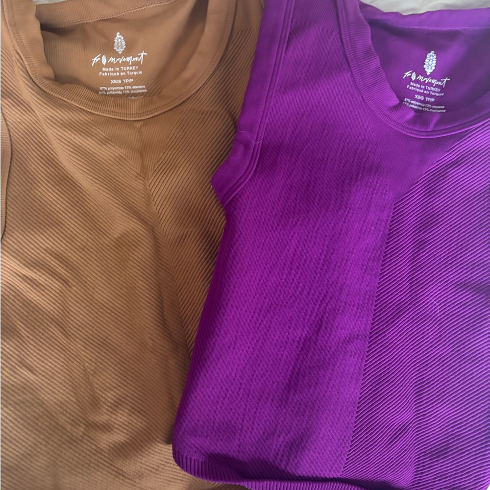 FP Movement Women's Ribbed Tank Tops - Vibrant Purple and Rich Brown